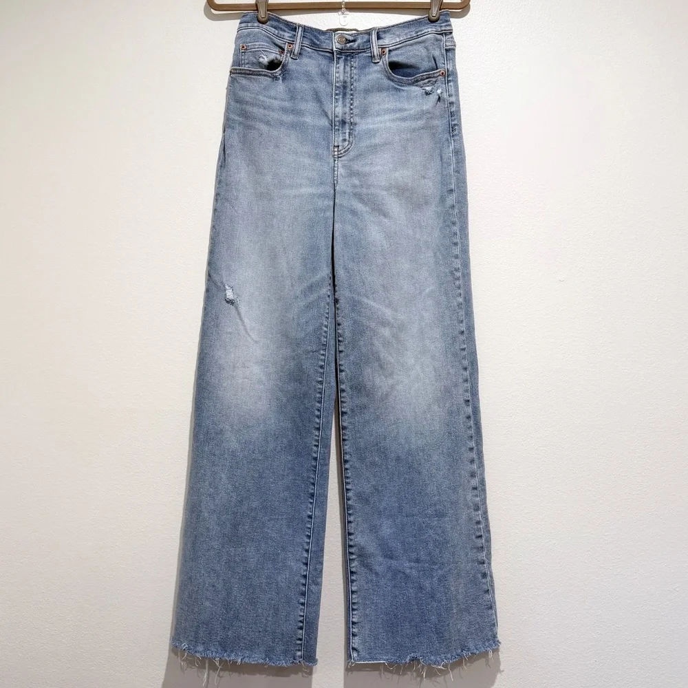 Daze Hug Wide Leg Raw Hem Jeans Size 28 - Picture 3 of 8